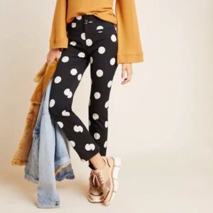 Anthropologie Skinny Kick Flair Polka Dot Pants